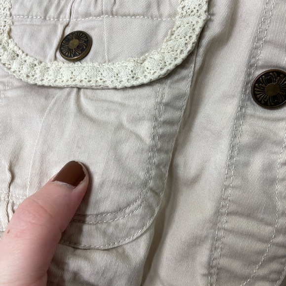 Dress Barn women’s light tan full button front collared pocket khaki‎ jacket L - Picture 4 of 10